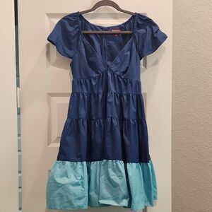 STAUD Blue and Teal Dress
